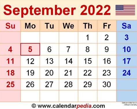 9/5/2022 Calendar .